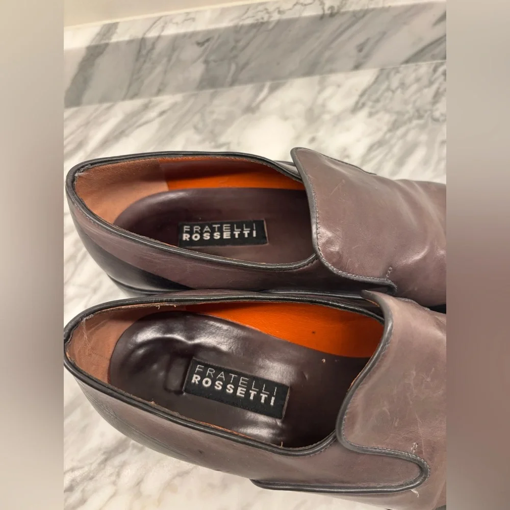 Fratelli Rossetti Brown and Black Leather Loafers Slip-Ons - Picture 3 of 6